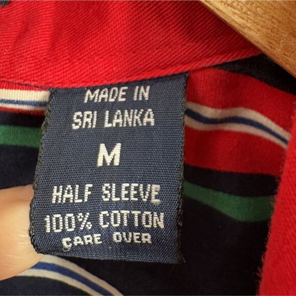 Gant Salty Dog Men's Imperial Poplin Striped Tennis Club Shirt M Navy Novelty - Picture 5 of 8